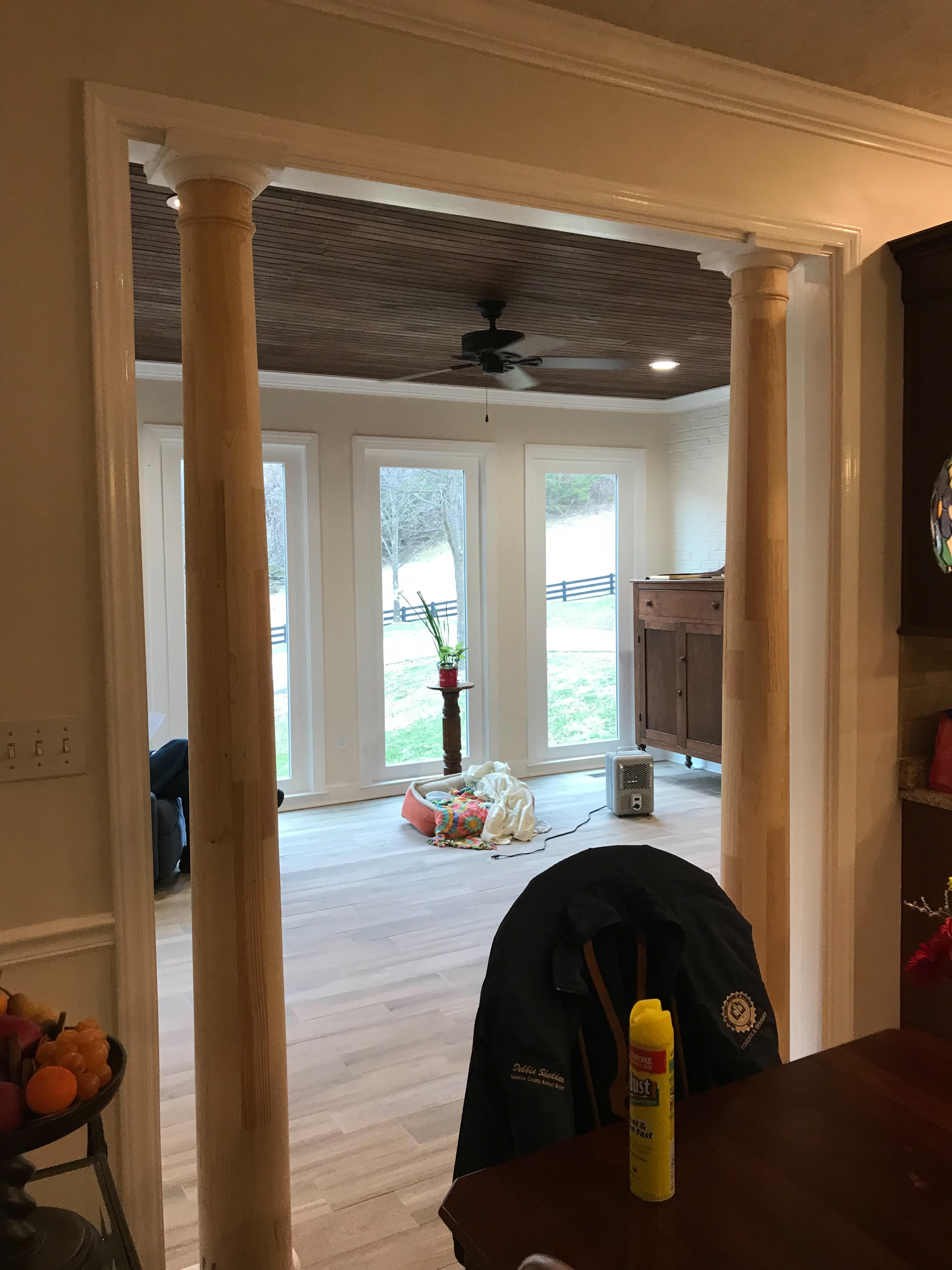 New ceiling paint and columns