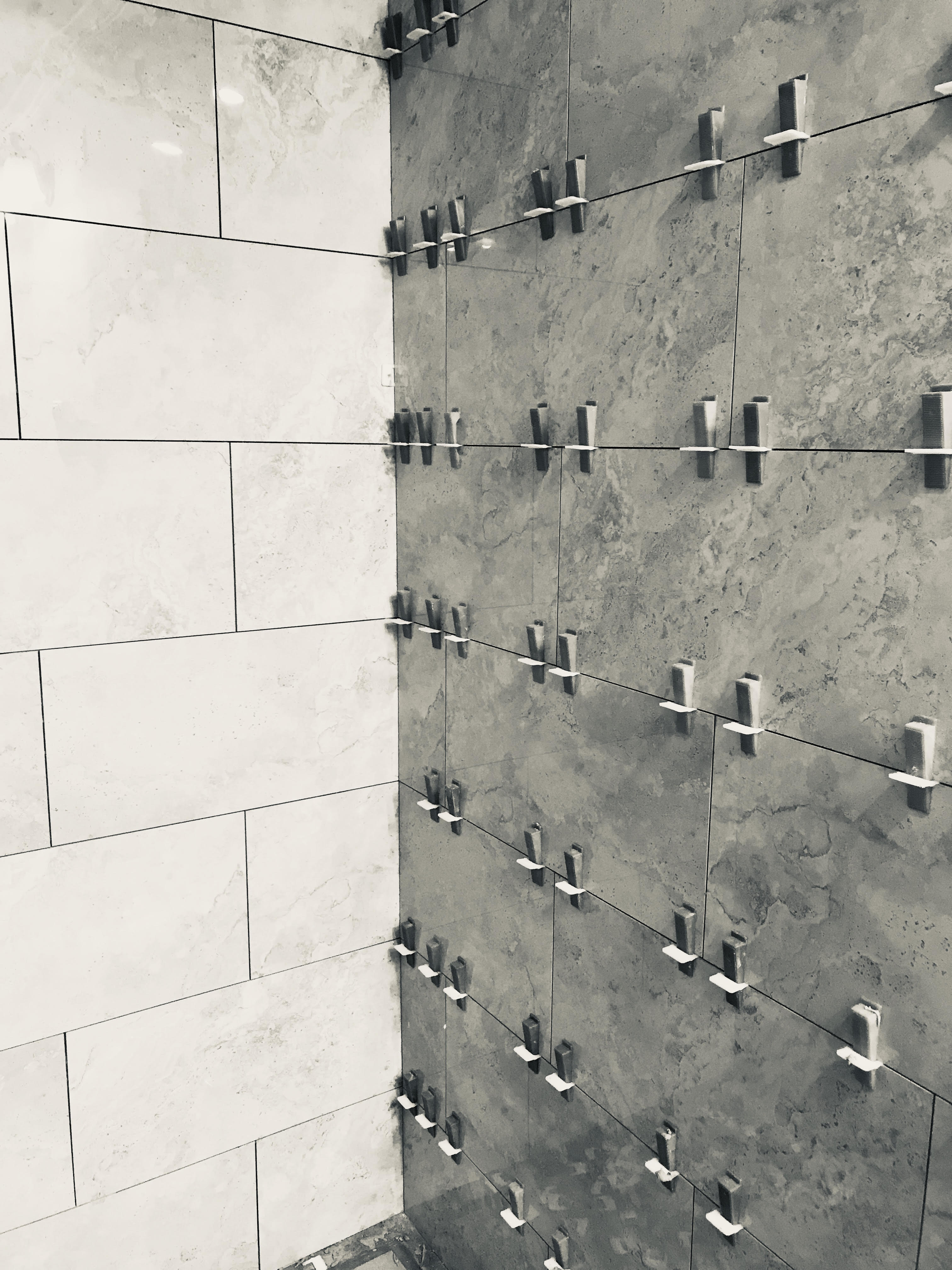 New shower tiles