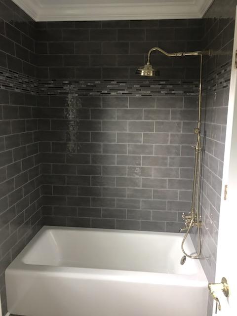 New shower tub and tiles