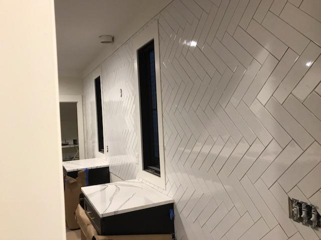 Bathroom windows wall